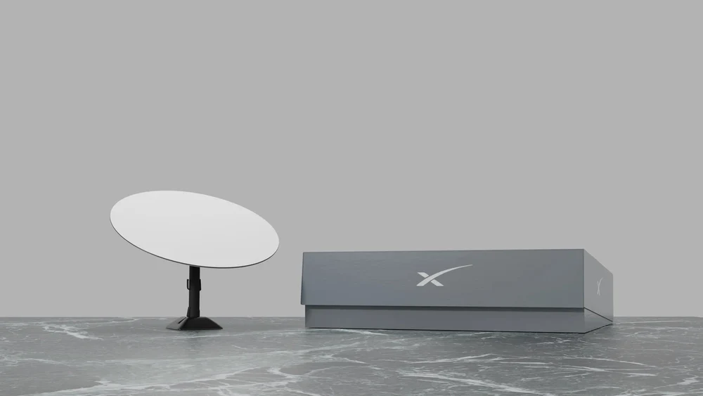 starlink round dish and pack